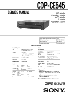 Sony CDP-CE545 - Service Manual